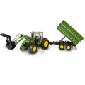 Bruder 3055 - traktor John Deere 7930 z ładowarką i przyczepą dwuosiową