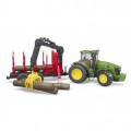 Bruder 3054 -Traktor John Deere 7930 z przyczepą leśną z dźwigiem