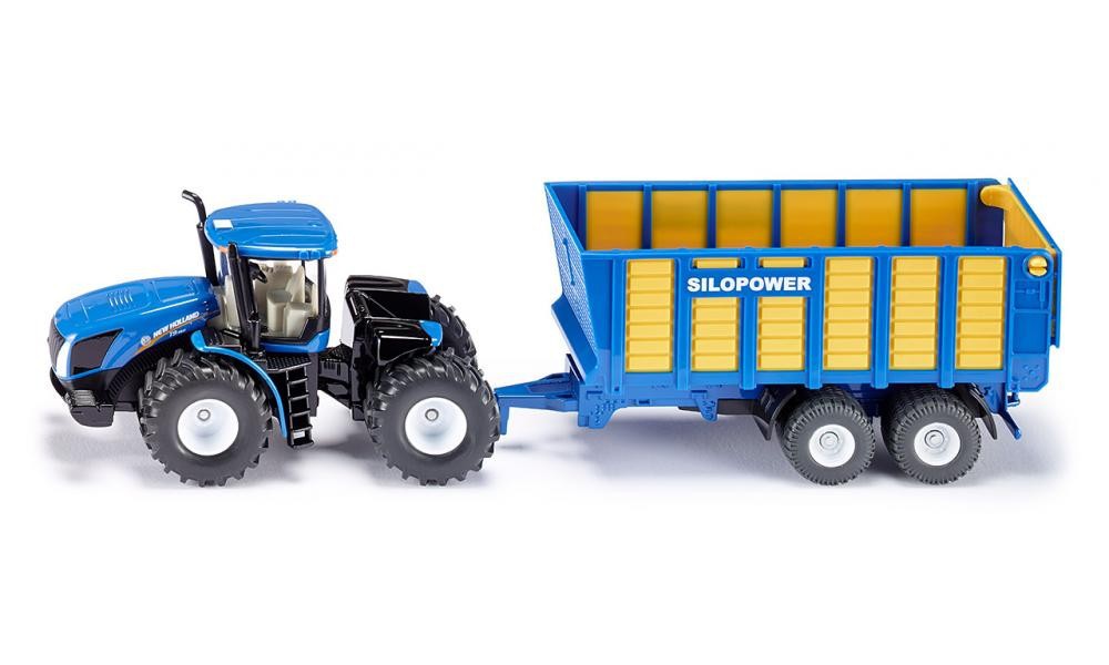 SIKU 1947 Traktor New Holland z przyczepą